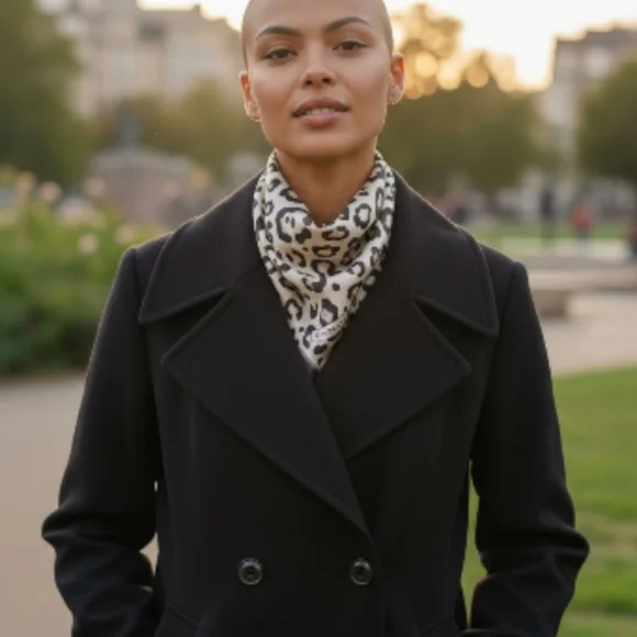 Coach Black and Gray Monochrome Animal Print 100 % Silk Scarf w/Gift Box - Picture 8 of 9